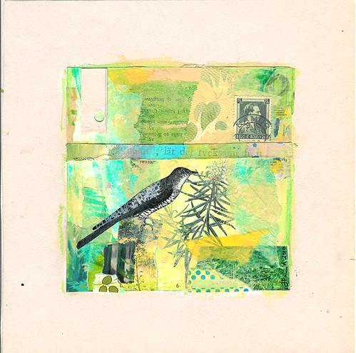 Mixed media art piece Greetings from the forest by iHanna (Copyright Hanna Andersson)