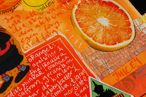Orange detail in art journal by iHanna #monochromatic (Copyright H. Andersson)