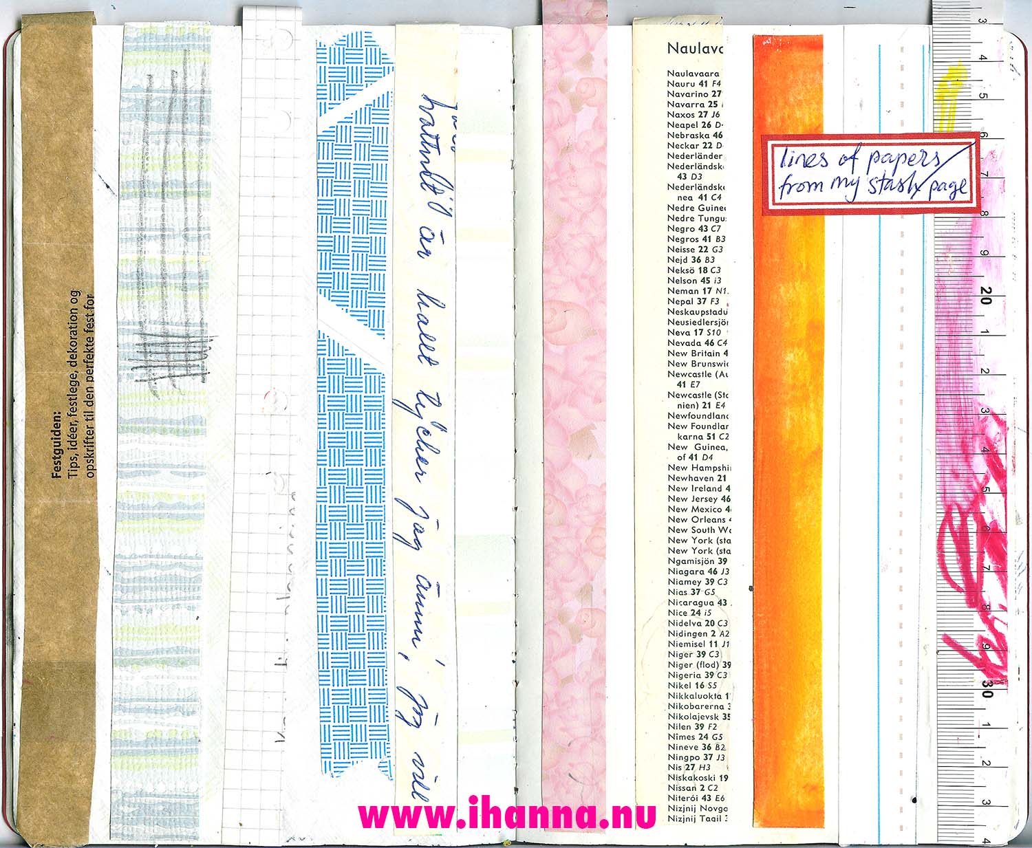 Strips of paper by iHanna Sketchbook Project Grids and lines (Copyright Hanna Andersson)
