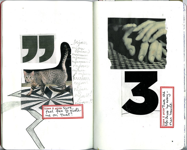 Black and white sketchbook page (Copyright Hanna Andersson)