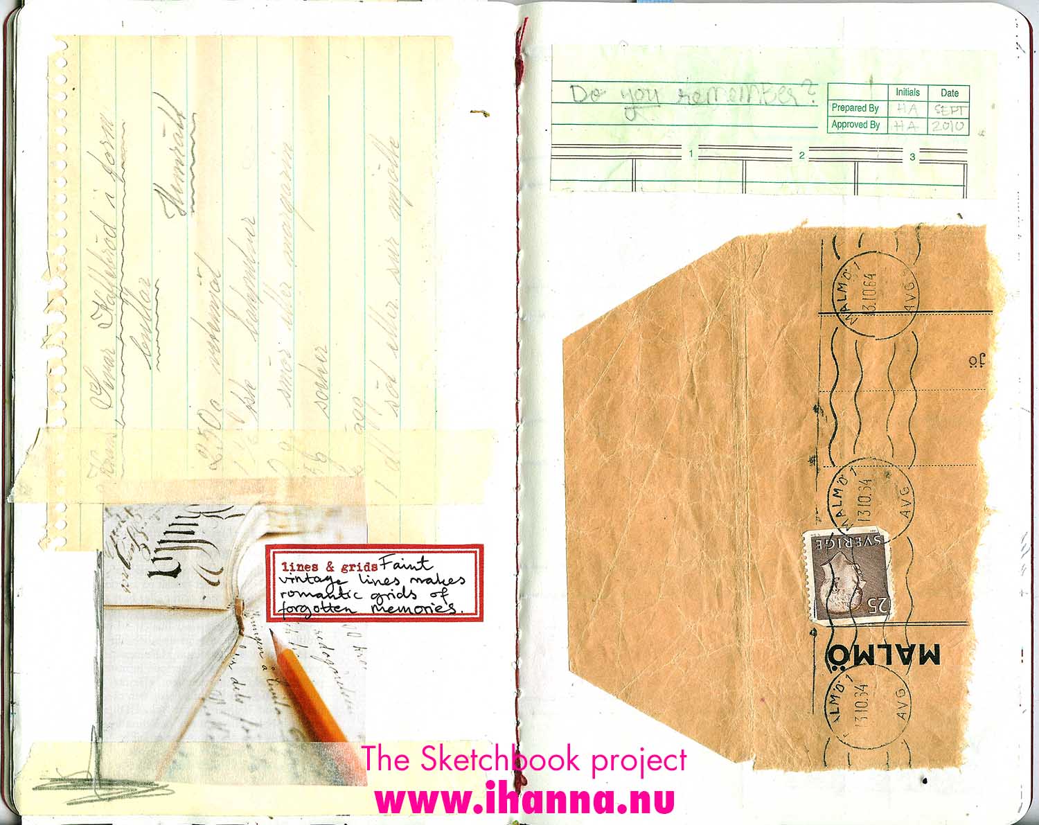 Keeping it simple in a notebook by iHanna for The Sketchbook Project Grids and lines (Copyright Hanna Andersson)