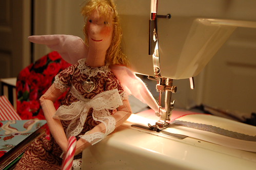 Sew cute angel by the sewing machine (Copyright Hanna Andersson) 2010