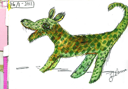 The alligator dog drawing by iHanna 2011 (Copyright H. Andersson)