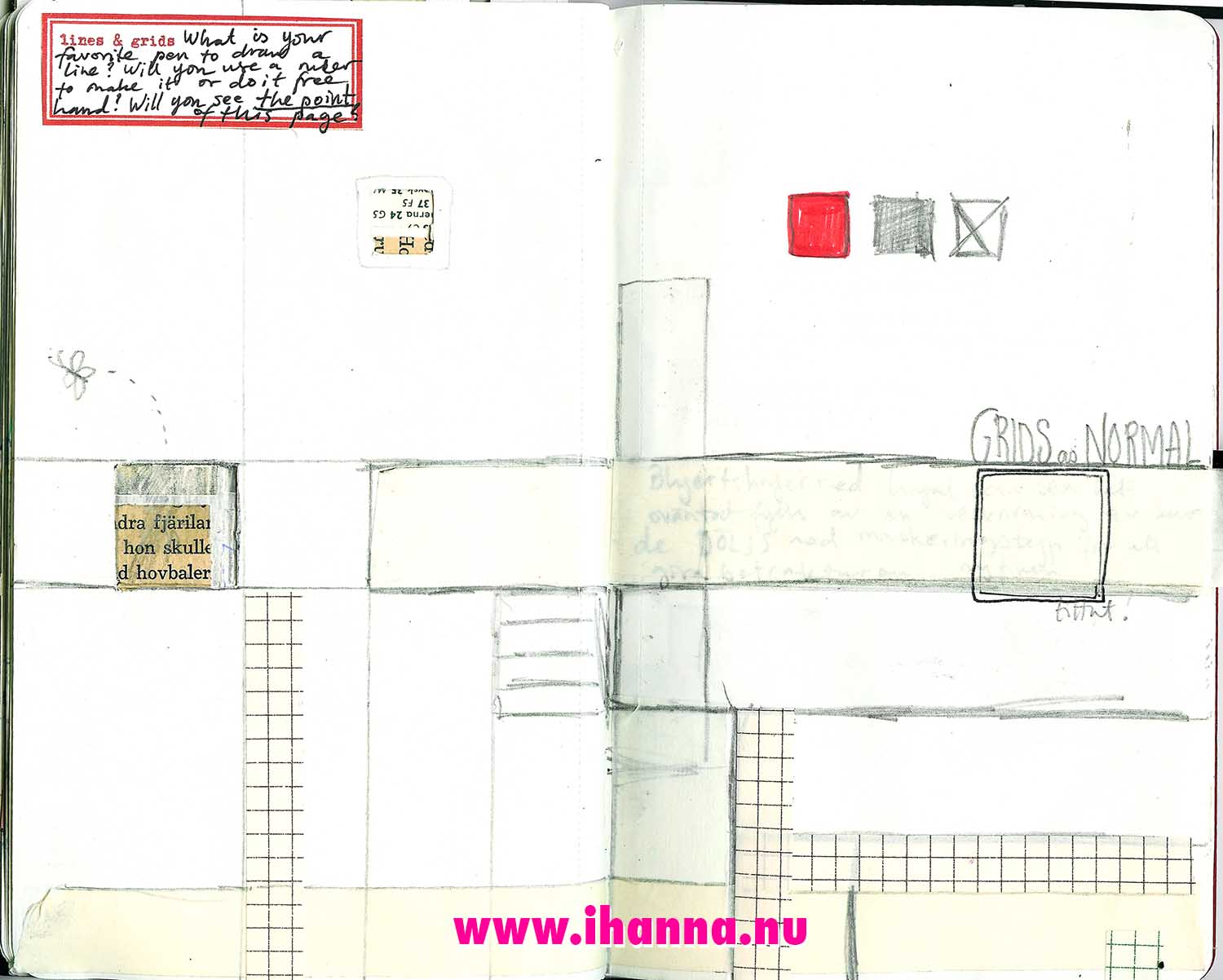 Normality in a grid by iHanna Sketchbook Project Grids and lines (Copyright Hanna Andersson)