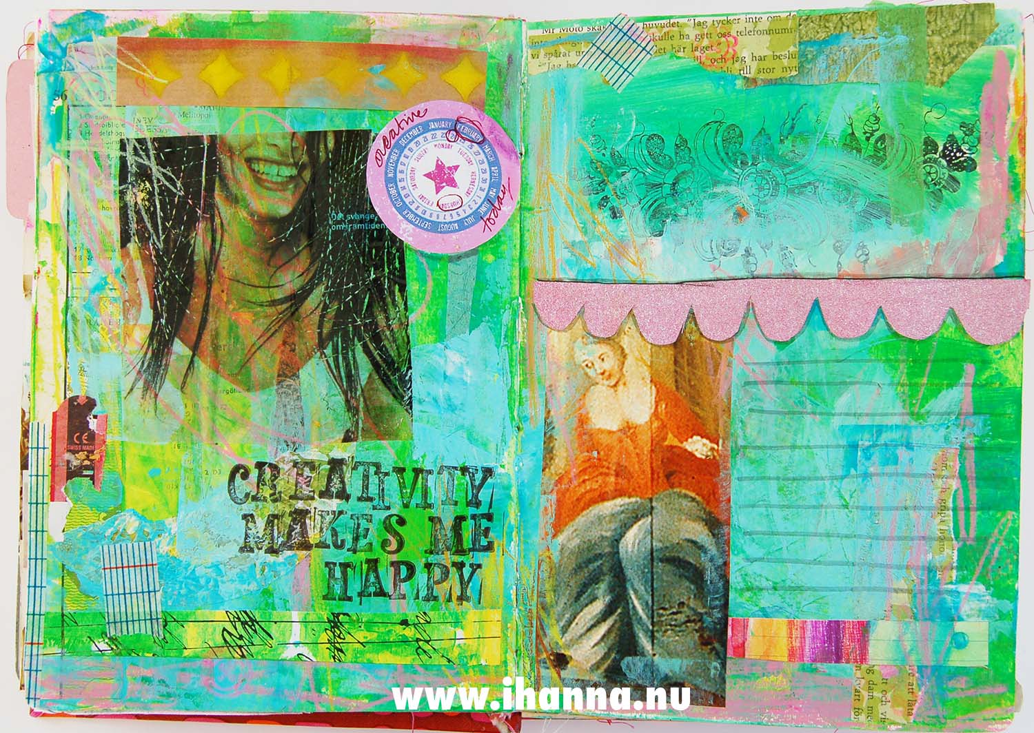 Prepped Art Journal pages by iHanna painted spread in an art journal by iHanna (Photo copyright Hanna Andersson)