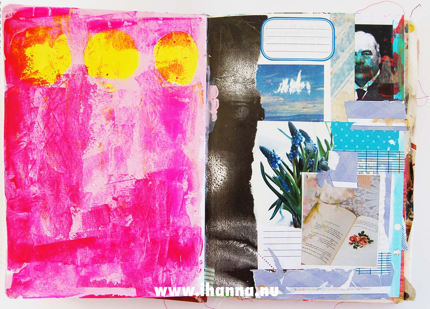 Pink prep art journal page by iHanna (Photo copyright Hanna Andersson)