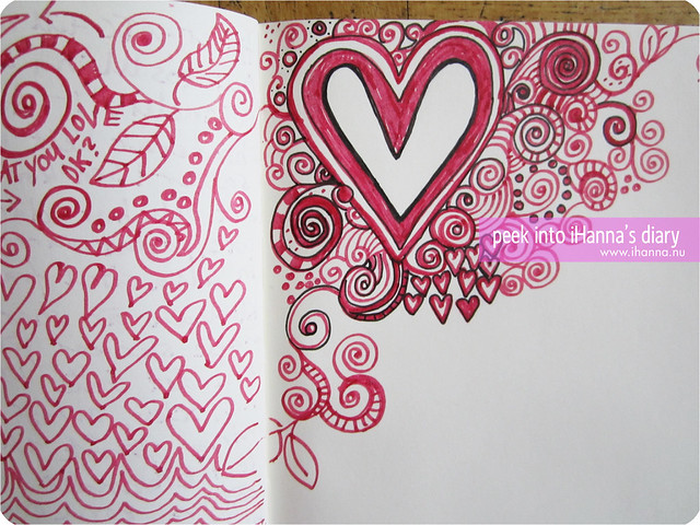 Doodle diary detail ink heart by iHanna (Copyright Hanna Andersson)
