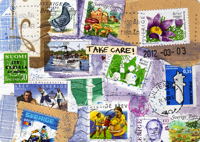 Purple Meta Postcard #6 (of 17) 2012 by iHanna for iHanna DIY Postcard Swap 2012 (Copyright Hanna Andersson)