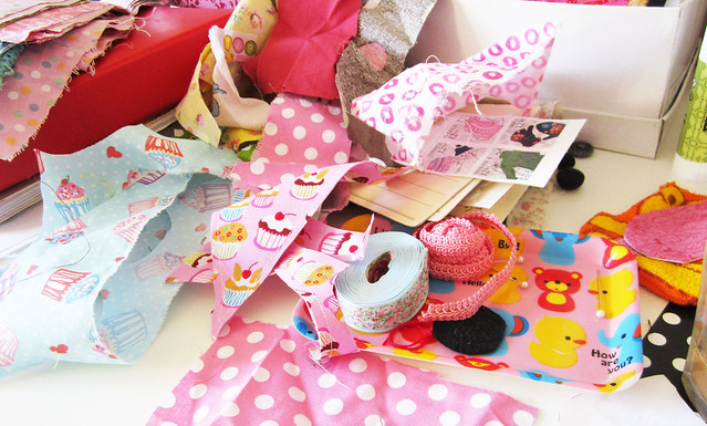 Cute Fabrics on my desk, photo copyright Hanna Andersson - by iHanna