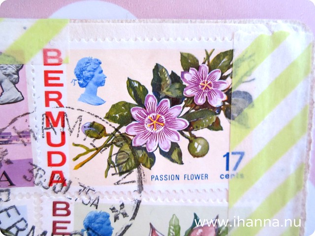 Cute postal stamps on a postcard (Photo copyright Hanna Andersson)