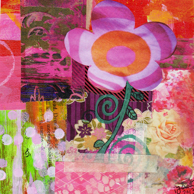Collage art by iHanna made in 2013 titled 2013-01-01 Retro Flower by iHanna