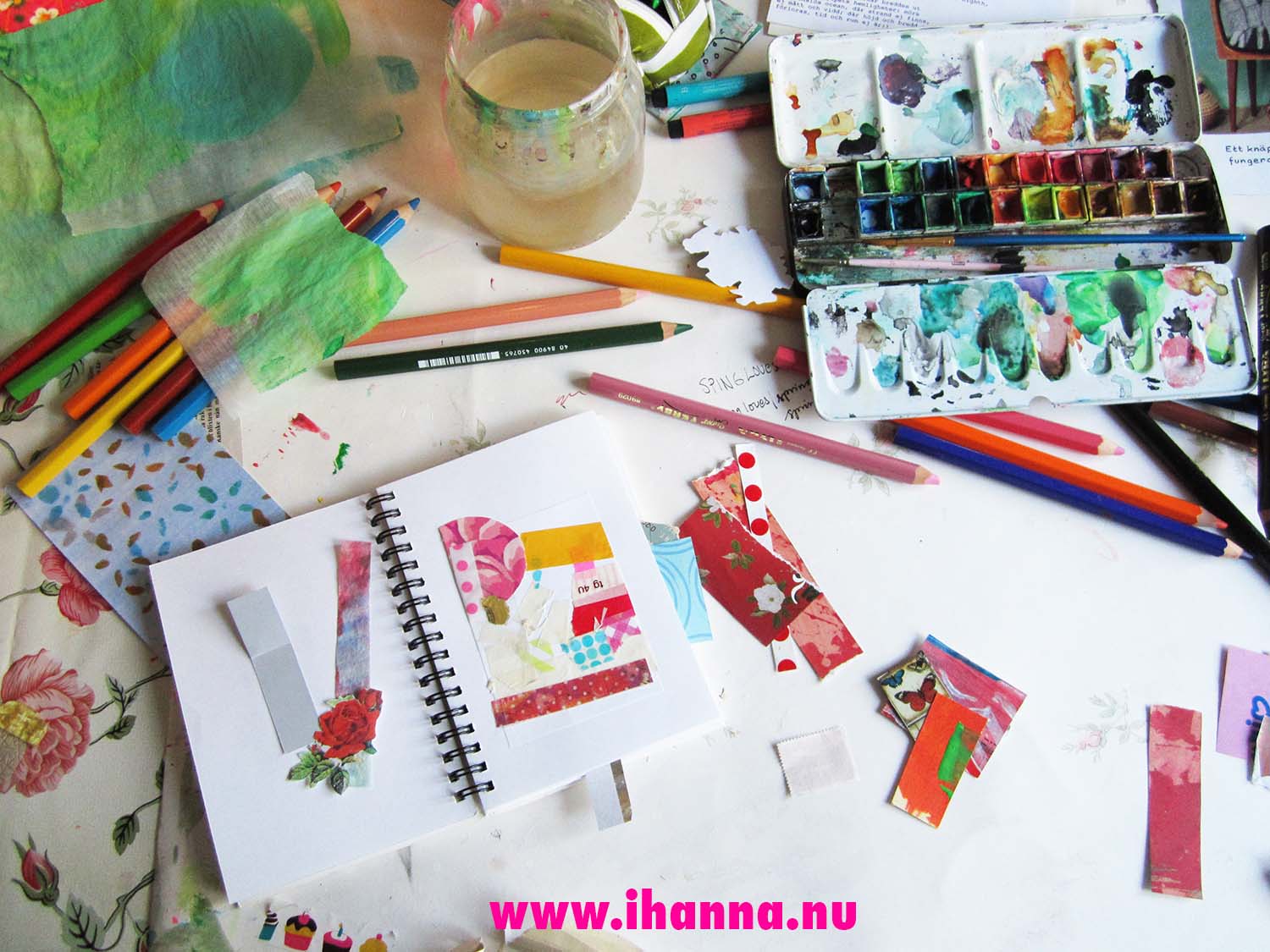 Scrap Notebook for starting collage work on my messy desk blog by iHanna (Copyright Hanna Andersson)