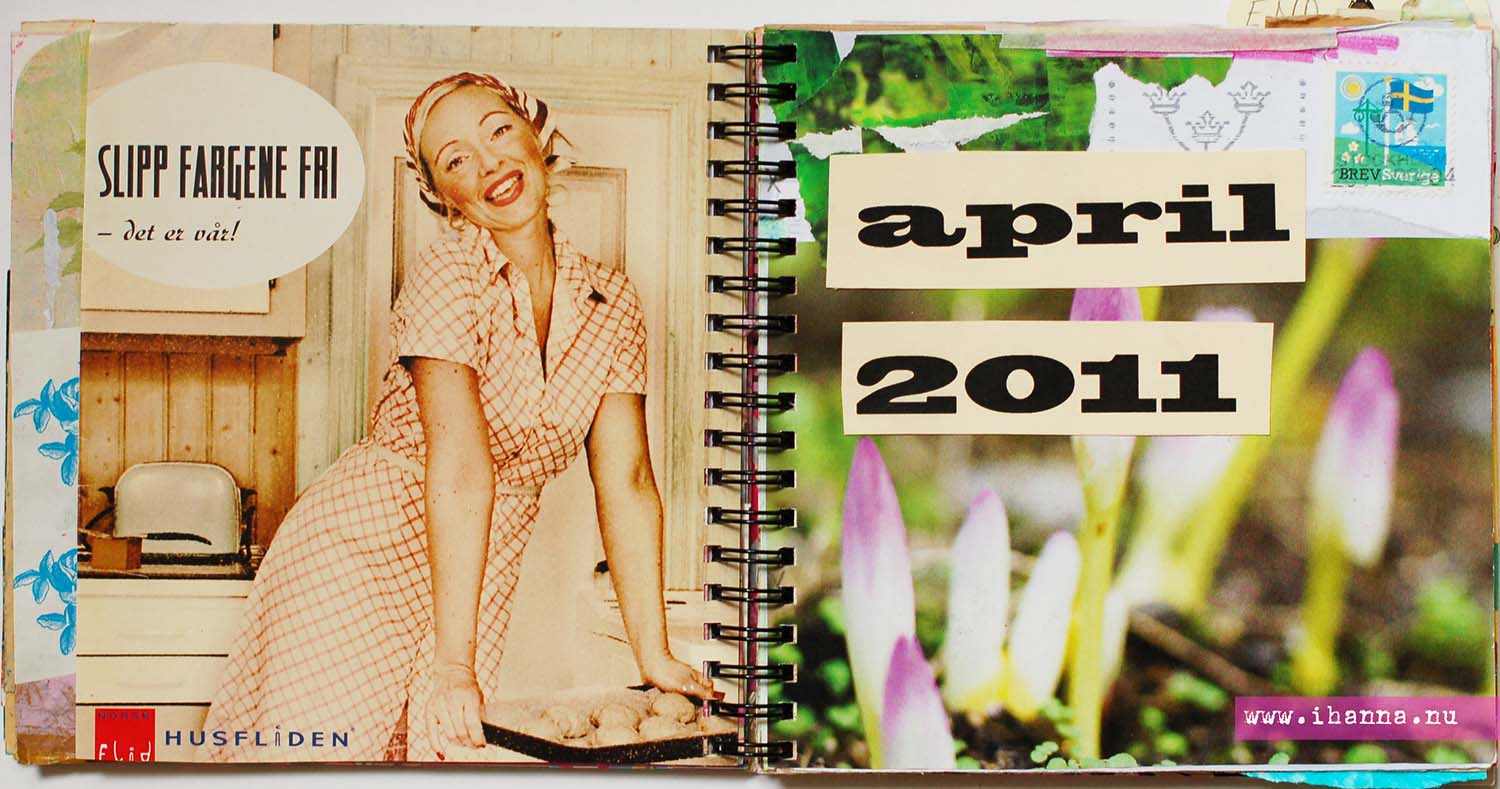 Spread of spring feelings in smArt (small art) Journal vol 1 by iHanna - (Copyright Hanna Andersson)