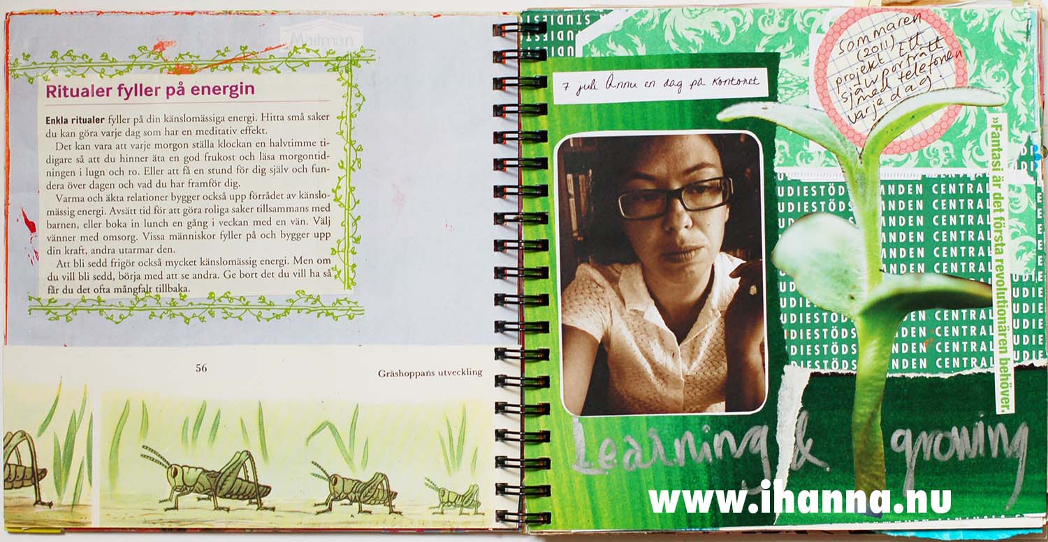 Spread of learning and growing inside the smArt (small art) Journal vol 1 by iHanna - (Copyright Hanna Andersson)