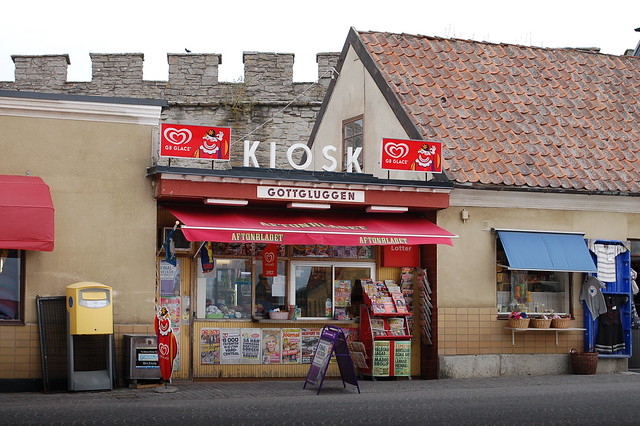 Kiosk with the ringwall behind it Visby Gotland Sweden (Photo copyright Hanna Andersson)