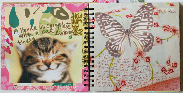 Smiling kitty - Smart Journal volume 1 love made by iHanna spiral bound art journal (Copyright Hanna Andersson)