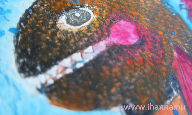 bring a pencil - Fish doodle detail made on the dock by me (Photo Copyright Hanna Andersson)