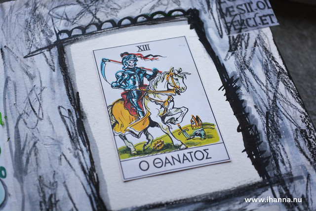 Art journal detail of Greek collecting card (Copyright H. Andersson)