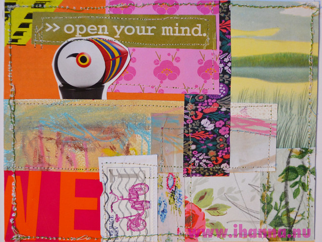 DIY Postcard Pop Art Collage - Open your mind with this handmade collage postcard by iHanna (Copyright Hanna Andersson)