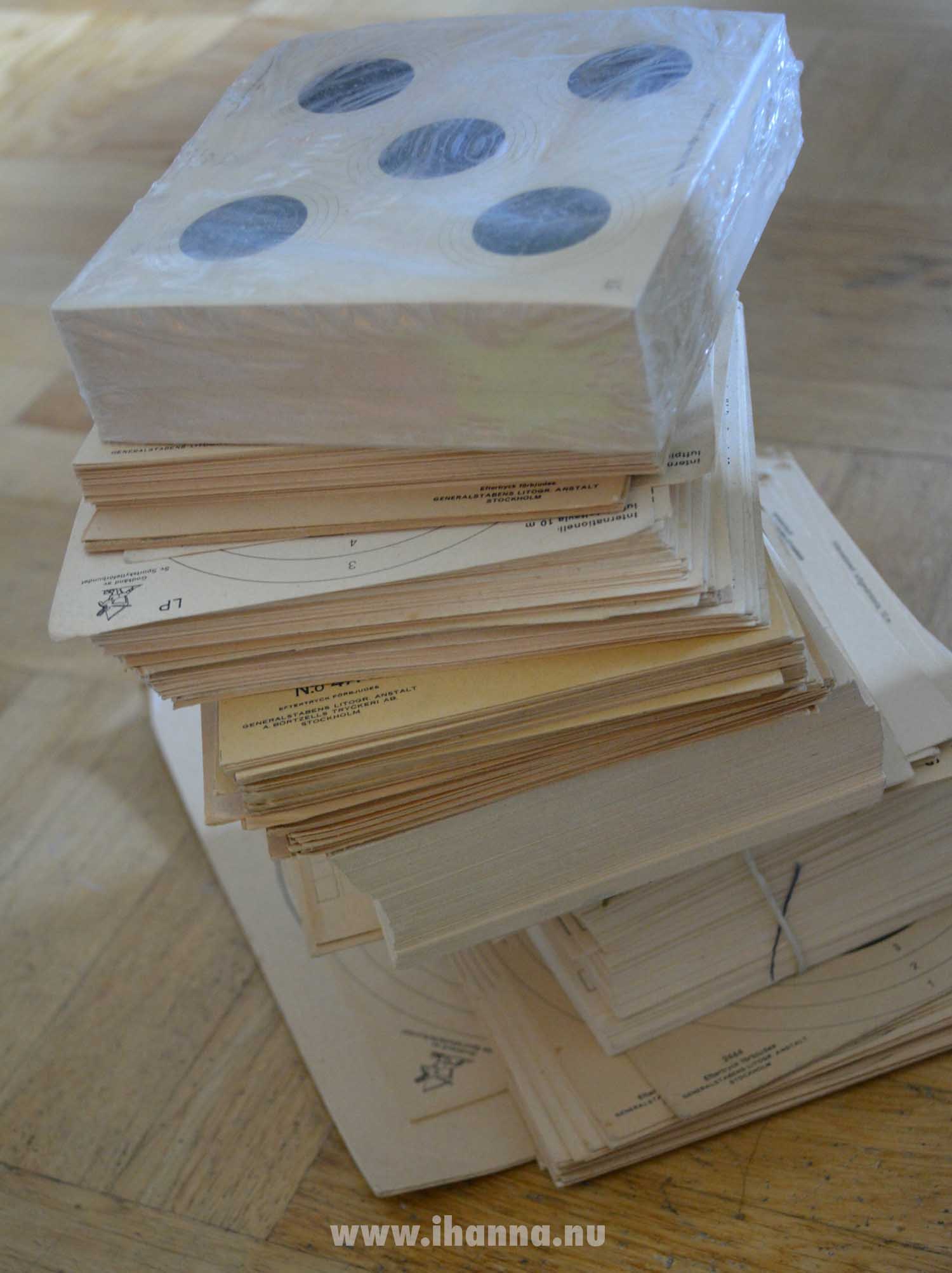 Thrifted finds vintage shooting target papers (Copyright Hanna Andersson)