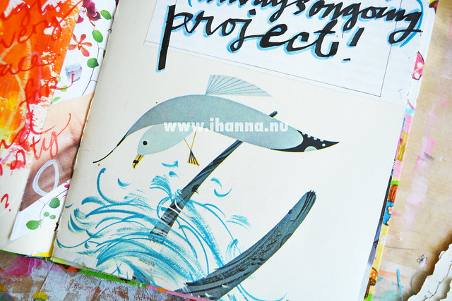 iHanna art journal detail the seagull bird 2 on this page  creative project (Copyright Hanna Andersson) 2014