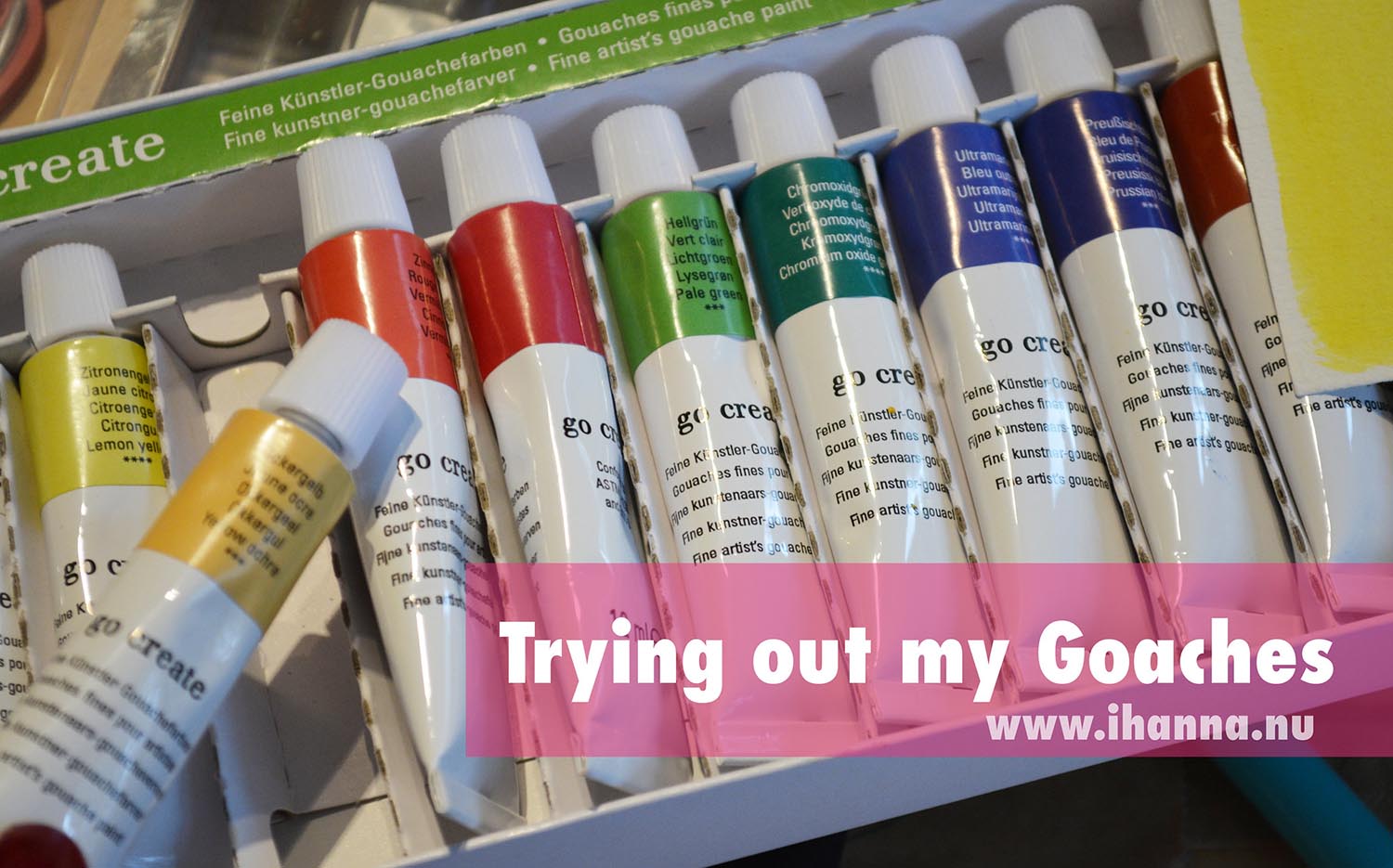 Trying out my tubes of goaches on wet paper