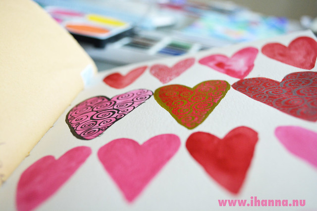 Art Journal heart doodles (Copyright Hanna Andersson)