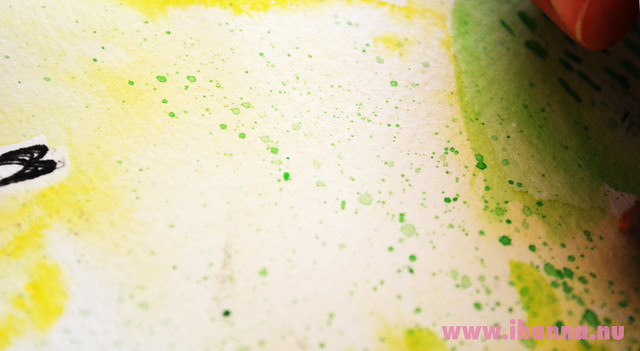 Art Journal Sneak peek: green splatters
