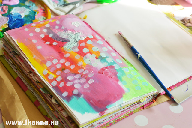 Art Journal spread in progress