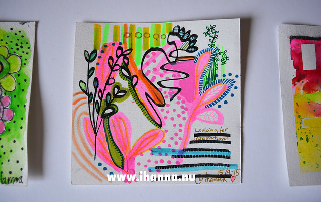 Watercolor and mark making little Art piece made by iHanna as a daily art practice - september 2015 (Copyright Hanna Andersson)