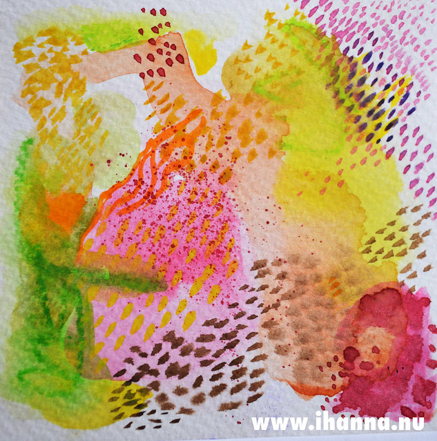 Watercolor and mark making little Art piece made by iHanna as a daily art practice - september 2015 (Copyright Hanna Andersson)