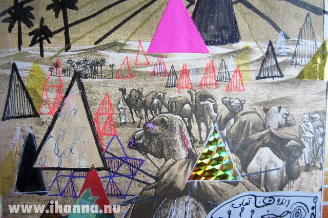 The Art Journal Pyramids - detail painting triangles by iHanna (Photo copyright H. Andersson)