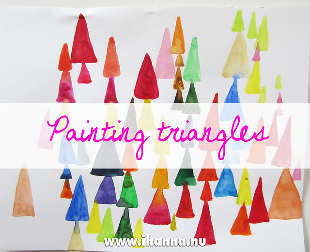 Painting triangles - or are they pyramids - art journal idea by iHanna (Photo copyright H. Andersson)
