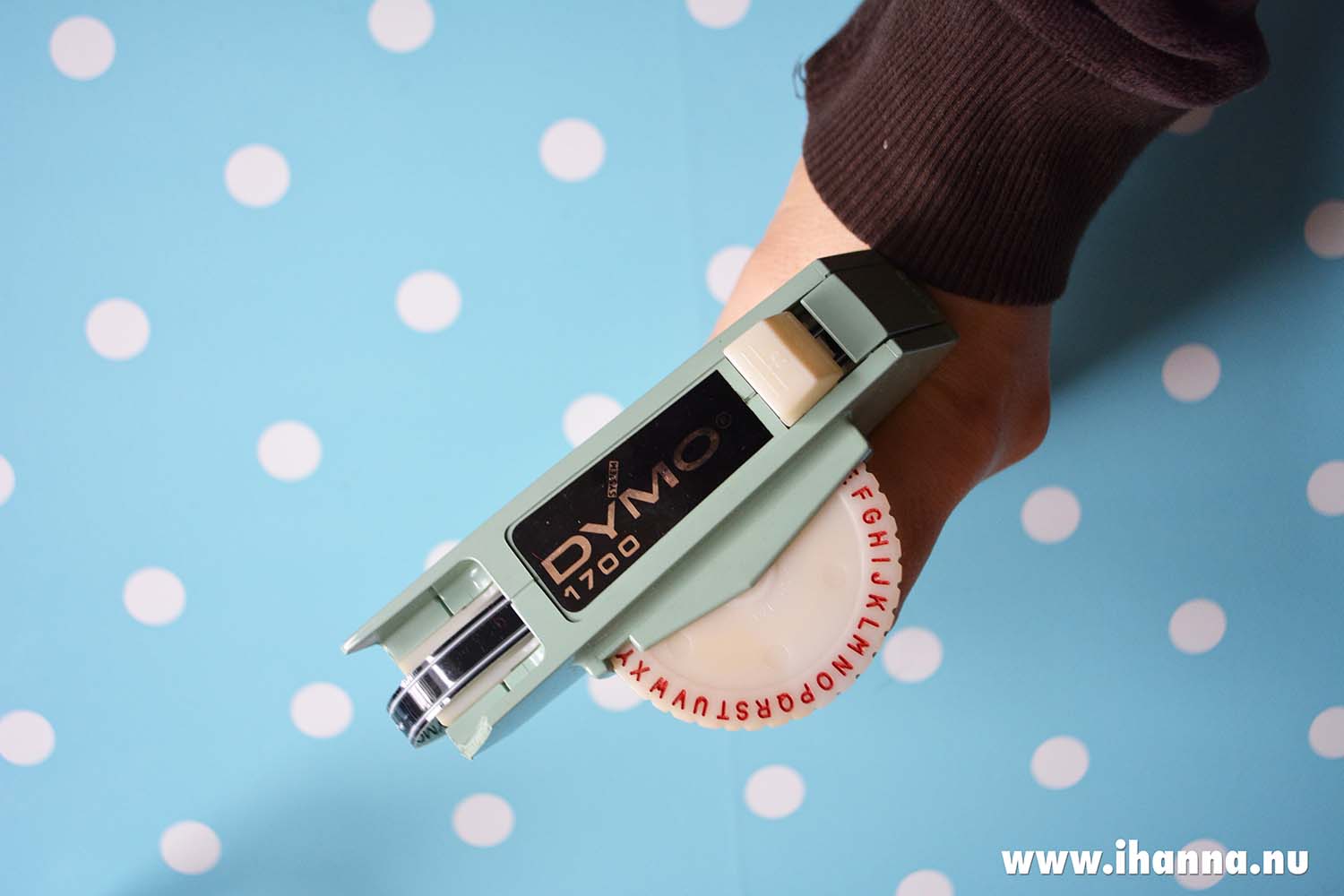 My vintage turquoise Dymo label maker (Photo copyright H. Andersson)