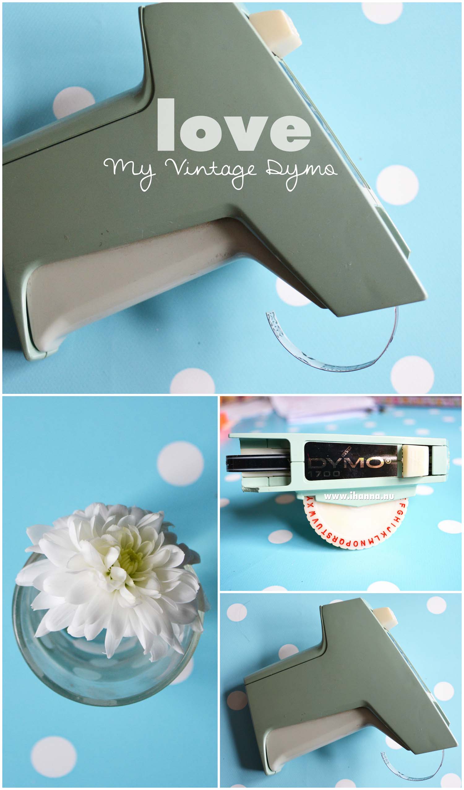 My vintage turquoise Dymo label maker (Photo copyright H. Andersson)