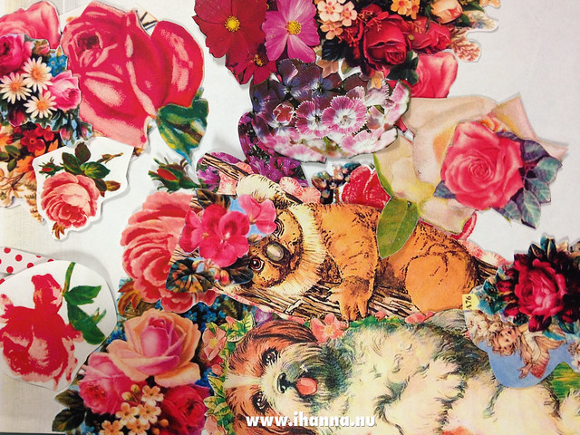 Cut and paste making postcards by iHanna (Photo copyright H. Andersson) #diypostcardswap #mailart