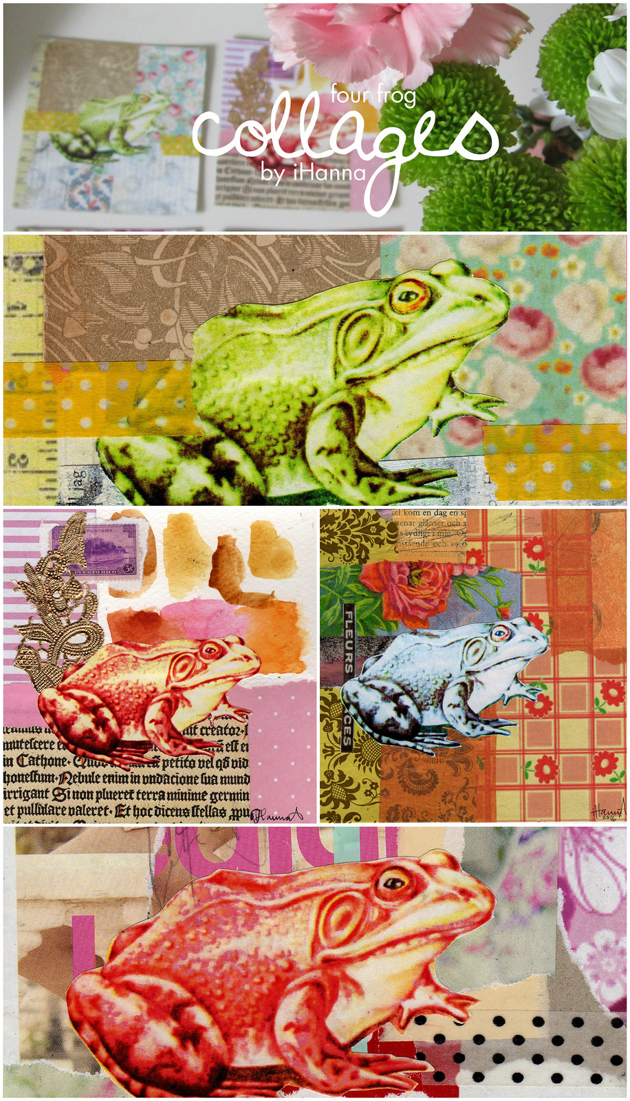 A series of frog collages made by iHanna (Copyright Hanna Andersson)