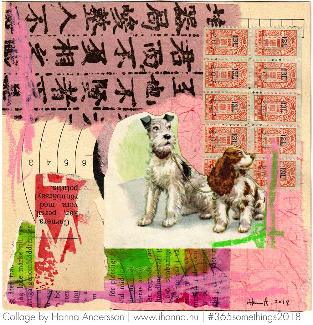 Stringing him along - Collage nr 37 by iHanna (Copyright Hanna Andersson) #365somethings2018