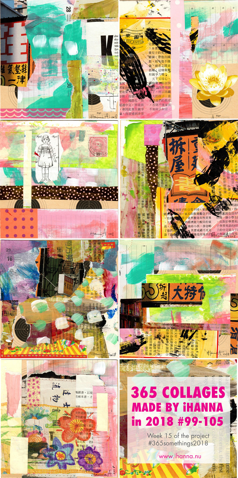 iHanna's 365 Collages in 2018 Week 15 by Hanna Andersson, Swedish artist #365somethings2018 #collage #art
