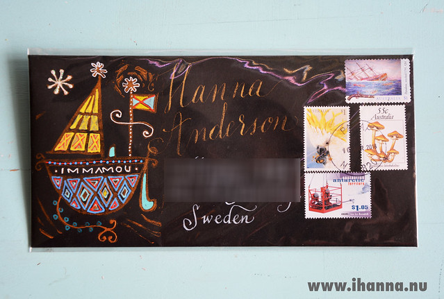 A handwritten letter for me Hanna Andersson in Sweden from Australia
