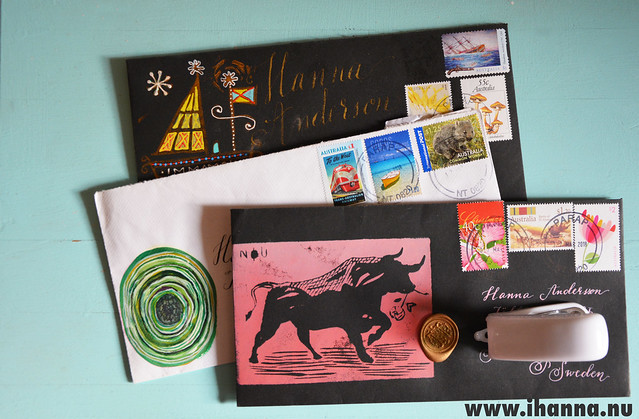 A handwritten pile of  letters sent to me Hanna Andersson from Australia 