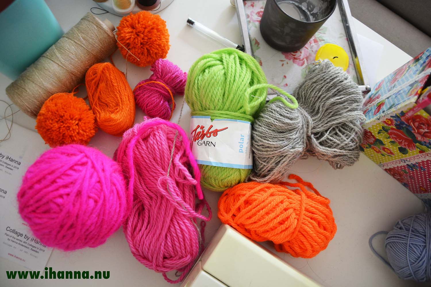 Neon Yarn from the stash (Photo copyright: Hanna Andersson, Sweden)
