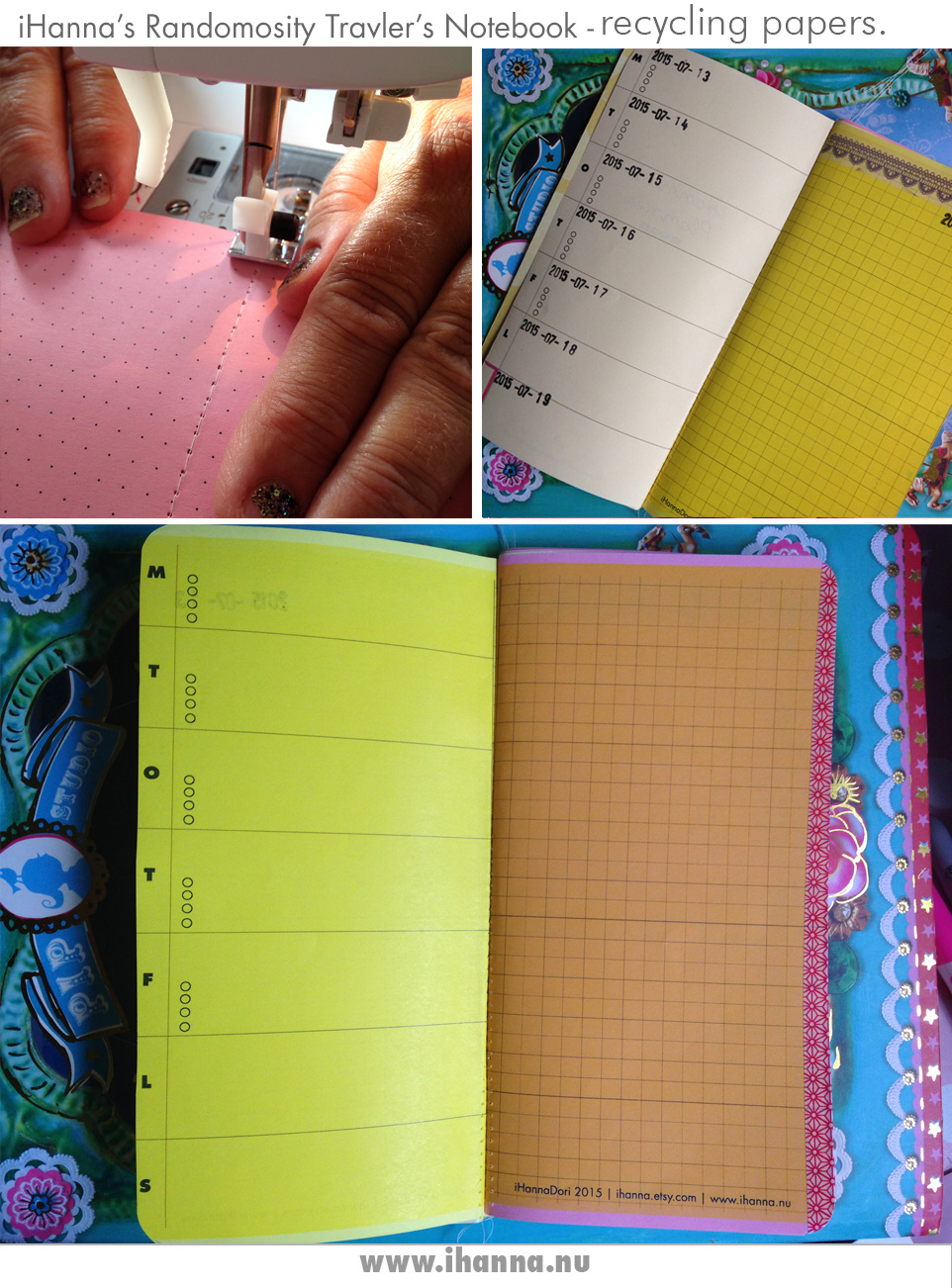 Traveler's Notebook being created by iHanna (see flip-through video of finished journal on the blog)