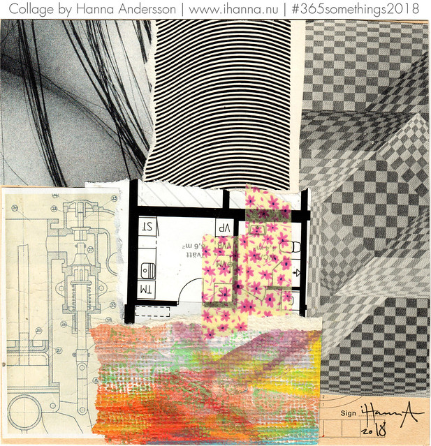 Square art collage A Colossal Ambition, Collage no 328 by iHanna in 2018 (Copyright H. Andersson)