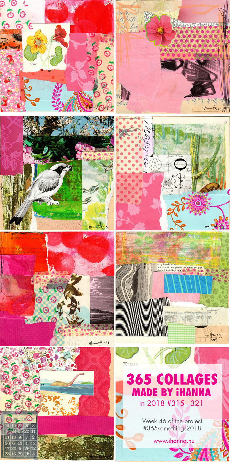 Creating 365 collages in a year this is week 46 of 2018 collage artwork by iHanna (Copyright H. Andersson)