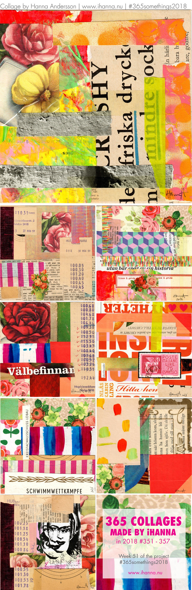 Square Art Collages iHannas 365 Collages 2018 Week 51 (Copyright Hanna Andersson) #365somethings2018 #art