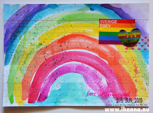 Index card art rainbow ICAD by iHanna #ICAD2019 (Copyright H. Andersson)