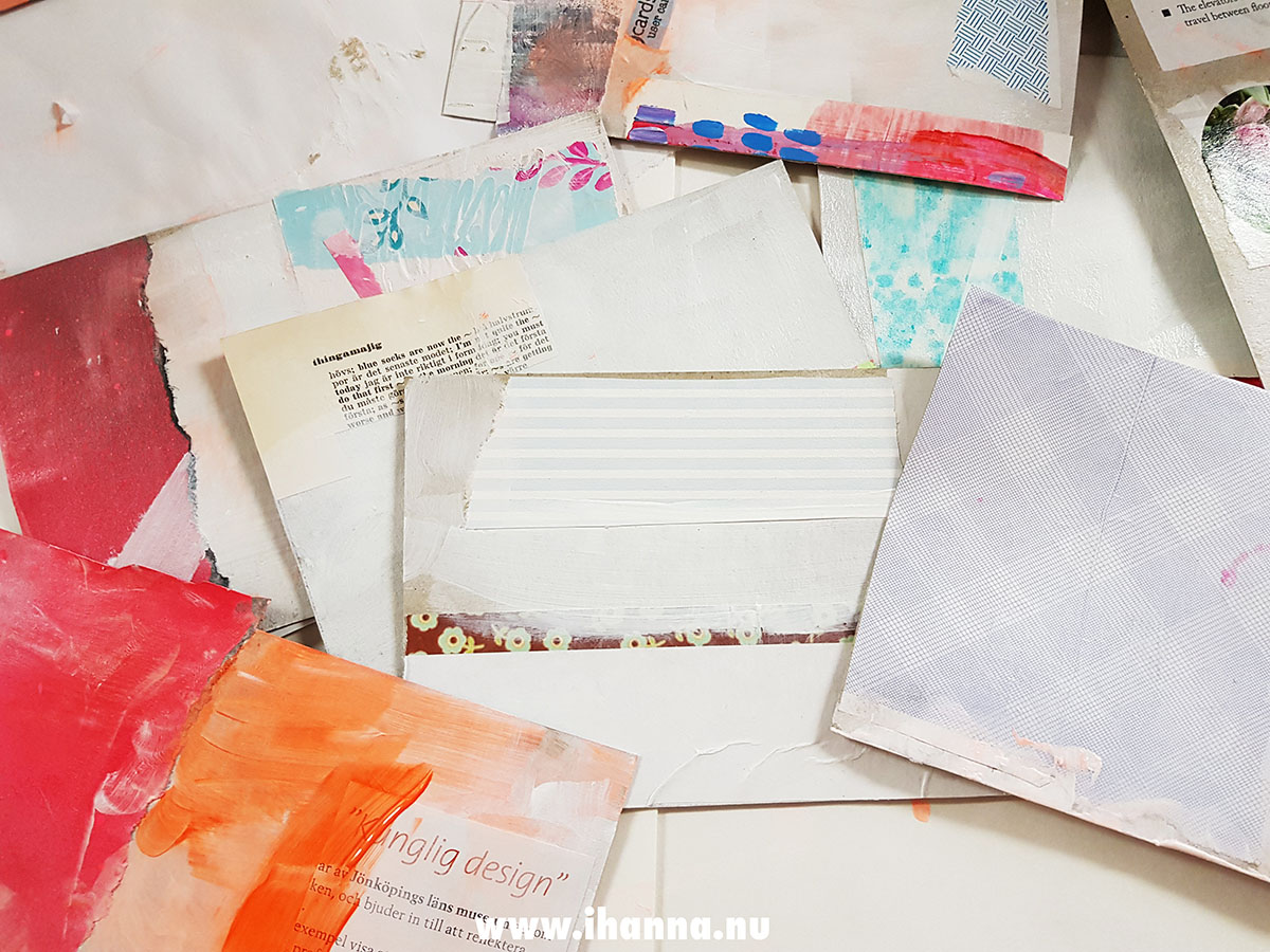 Starting to create mixed media DIY Postcards by iHanna