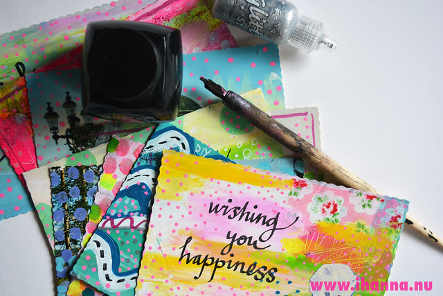 Finished Postcards from the swap 2014 by Hanna Andersson - click to see more postcards in this style iHannas swap #DIYpostcardswap