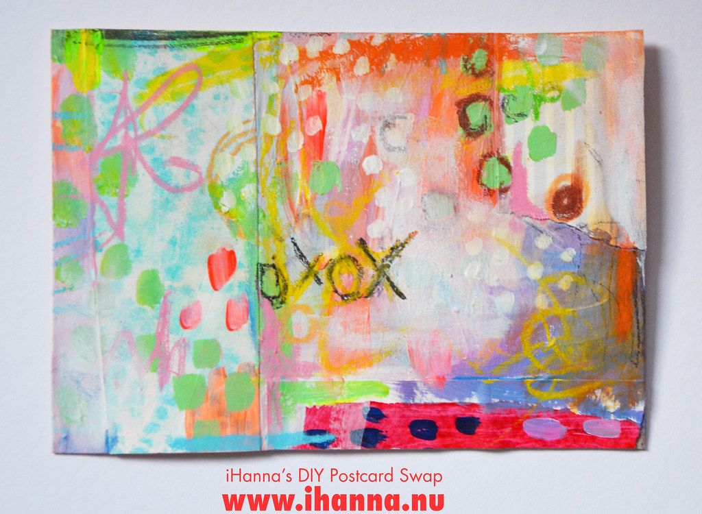 Mixed media DIY Postcard by iHanna fall 2019 number 10 of 10 (Copyright Hanna Andersson)